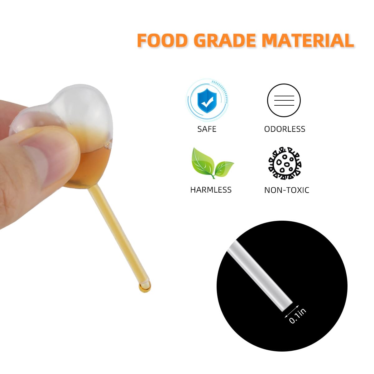 60 Piece Cupcake Pipettes - Plastic Squeeze for Strawberries, Chocolate, Ice Cream & Dessert - Image 3