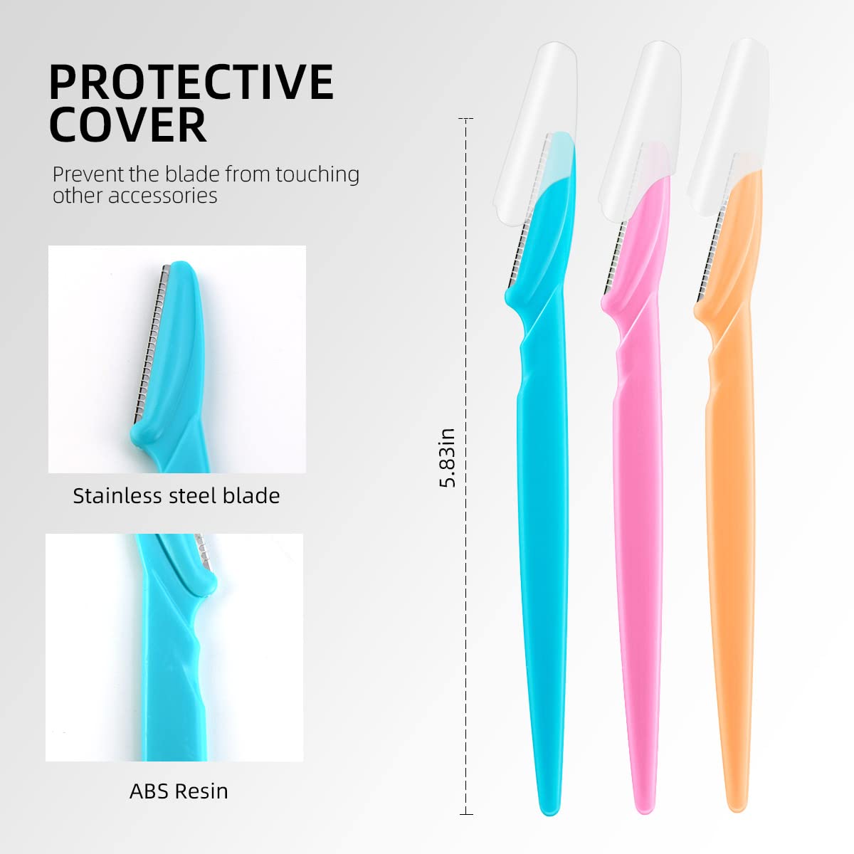 24 Pack of Eyebrow Razor for Women Face Razors Trimmer Dermaplaning Tool Facial with Safety Cover Multipurpose Exfoliating Hair Shaper Shaver Precision Men - Image 2