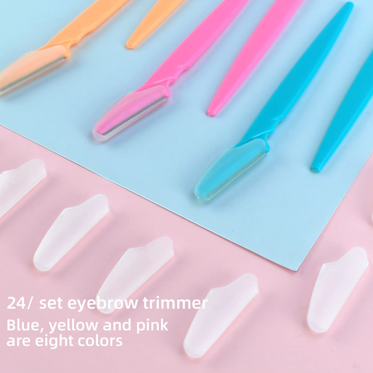 24 Pack of Eyebrow Razor for Women Face Razors Trimmer Dermaplaning Tool Facial with Safety Cover Multipurpose Exfoliating Hair Shaper Shaver Precision Men - Image 4