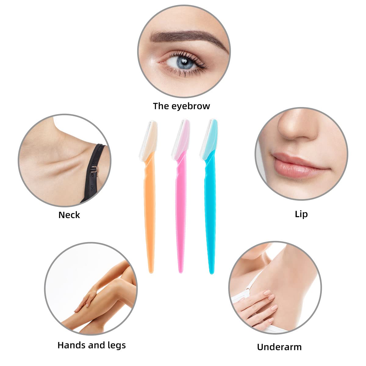 24 Pack of Eyebrow Razor for Women Face Razors Trimmer Dermaplaning Tool Facial with Safety Cover Multipurpose Exfoliating Hair Shaper Shaver Precision Men - Image 6