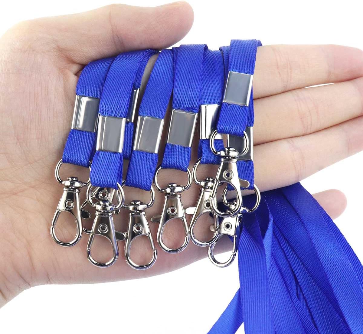 Premium Bulk Navy Blue Lanyards - 17.38 Inch Flat with Clip Swivel Hook Detachable Buckle (20 Pack) - Image 4
