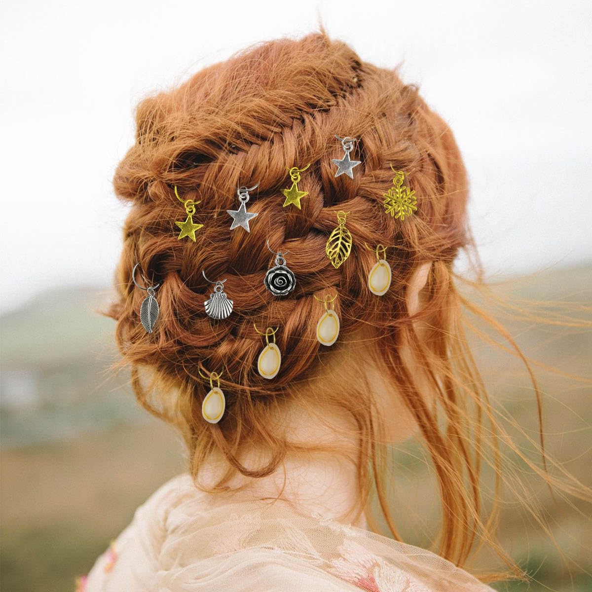 220Pcs Hair Beads Jewelry Braid Accessories Clips Dreadlocks Braiding Cuffs Metal Coils Rings Women Butterfly Gold Jewels Pendants Charms Decoration - Image 3