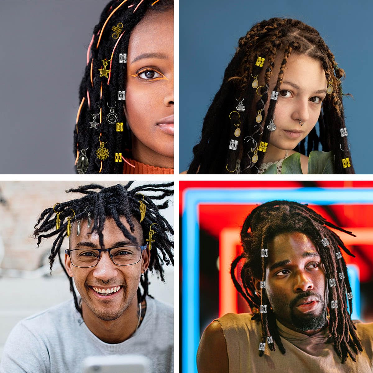 220Pcs Hair Beads Jewelry Braid Accessories Clips Dreadlocks Braiding Cuffs Metal Coils Rings Women Butterfly Gold Jewels Pendants Charms Decoration - Image 7