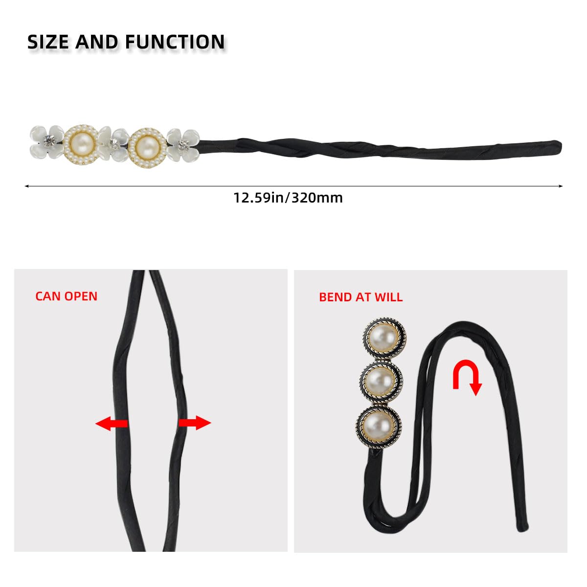 Petluno 4PCS Hair Bun Maker Donut Dacron Iron Resin Material - Lazy Curler for Women Girl Styling Accessories French Hairstyle Twist Tool Black Color - Image 2