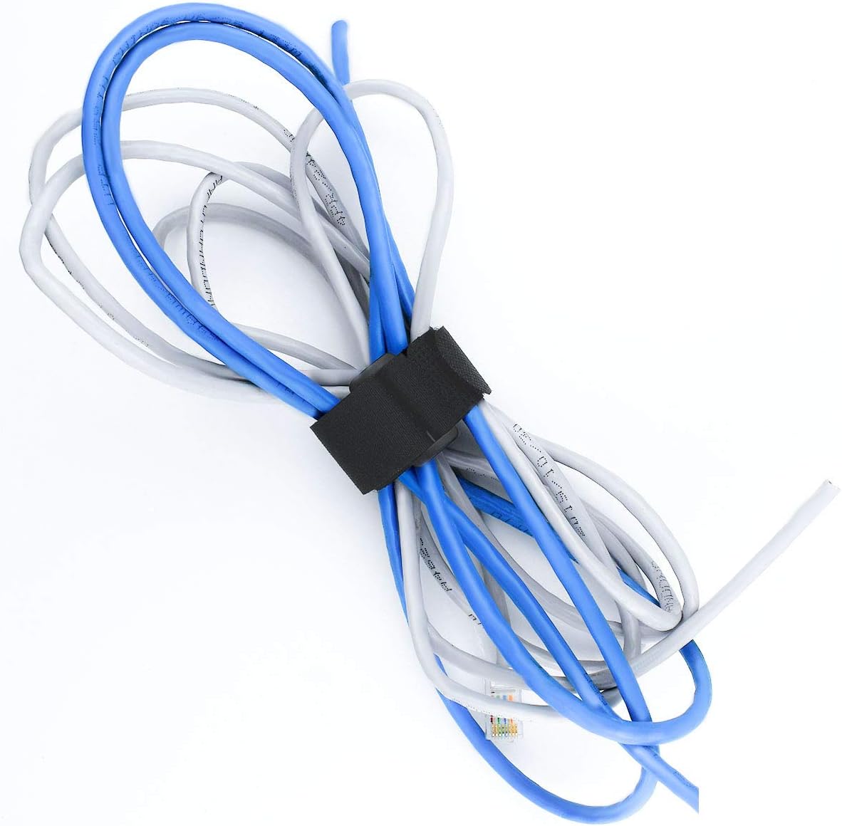 20 Pack Reusable Cinch Straps Fastening Cable Nylon Hook and Loop Ties Down Multipurpose Securing Adjustable Tie Organizer to Keep Home Office from Tangled Cords (Black) - Image 3