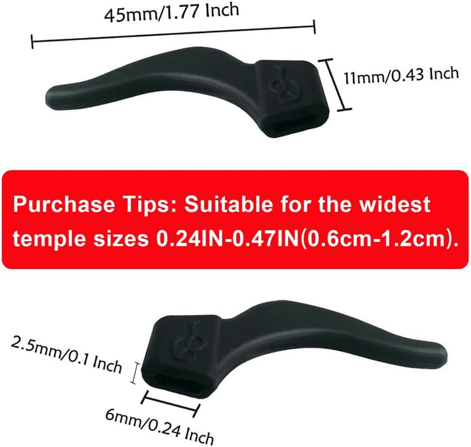 20Pairs Glasses Anti-slip Silicone Ear Clip, Glasses Holder With Storage Box, Safety Eyewear Retainers, Eyeglass Ear Grips for for Sports Glass Sunglasses Reading (10 Black 10 white) - Image 2