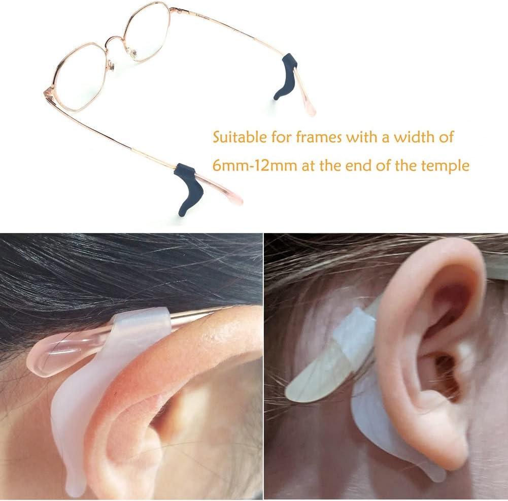 20Pairs Glasses Anti-slip Silicone Ear Clip, Glasses Holder With Storage Box, Safety Eyewear Retainers, Eyeglass Ear Grips for for Sports Glass Sunglasses Reading (10 Black 10 white) - Image 4