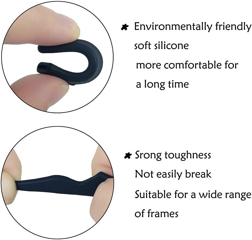 20Pairs Glasses Anti-slip Silicone Ear Clip, Glasses Holder With Storage Box, Safety Eyewear Retainers, Eyeglass Ear Grips for for Sports Glass Sunglasses Reading (10 Black 10 white) - Image 5