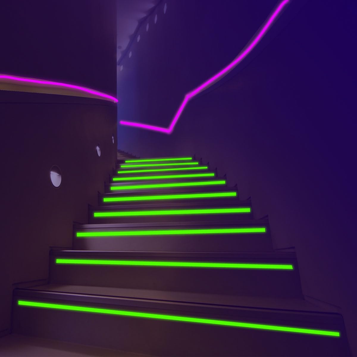Petluno 6 Color Neon Cloth Tape - Fluorescent UV Blacklight Glow Party Fiesta Reactive in The Dark Gaffer Supplies for Events Adhesive Black Light Set - Image 5