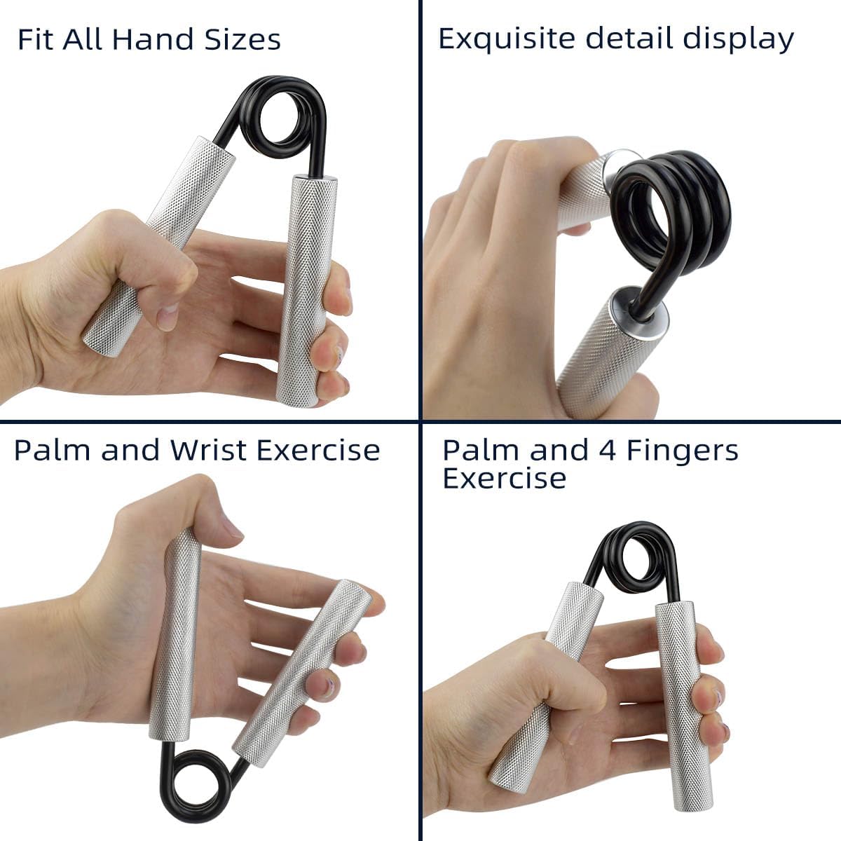 No Slip Heavy-Duty Metal Grip Strength Trainer Forearm for Muscle Building Hand Rehabilitation Home Gym Exerciser Training Recovery Non-slip Gripper Wrist Finger Strengthener - Image 3