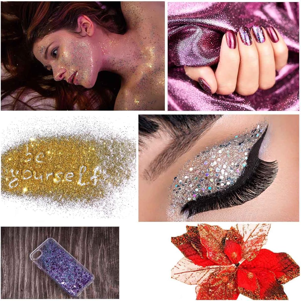 12 Colors Chunky Face Glitter No Glue Cosmetic Body Nail Eye Hair Art Resin Tumbler Holographic Glitte Makeup Sequins Party for Rave Festival Fine Eyeshadow - Image 6