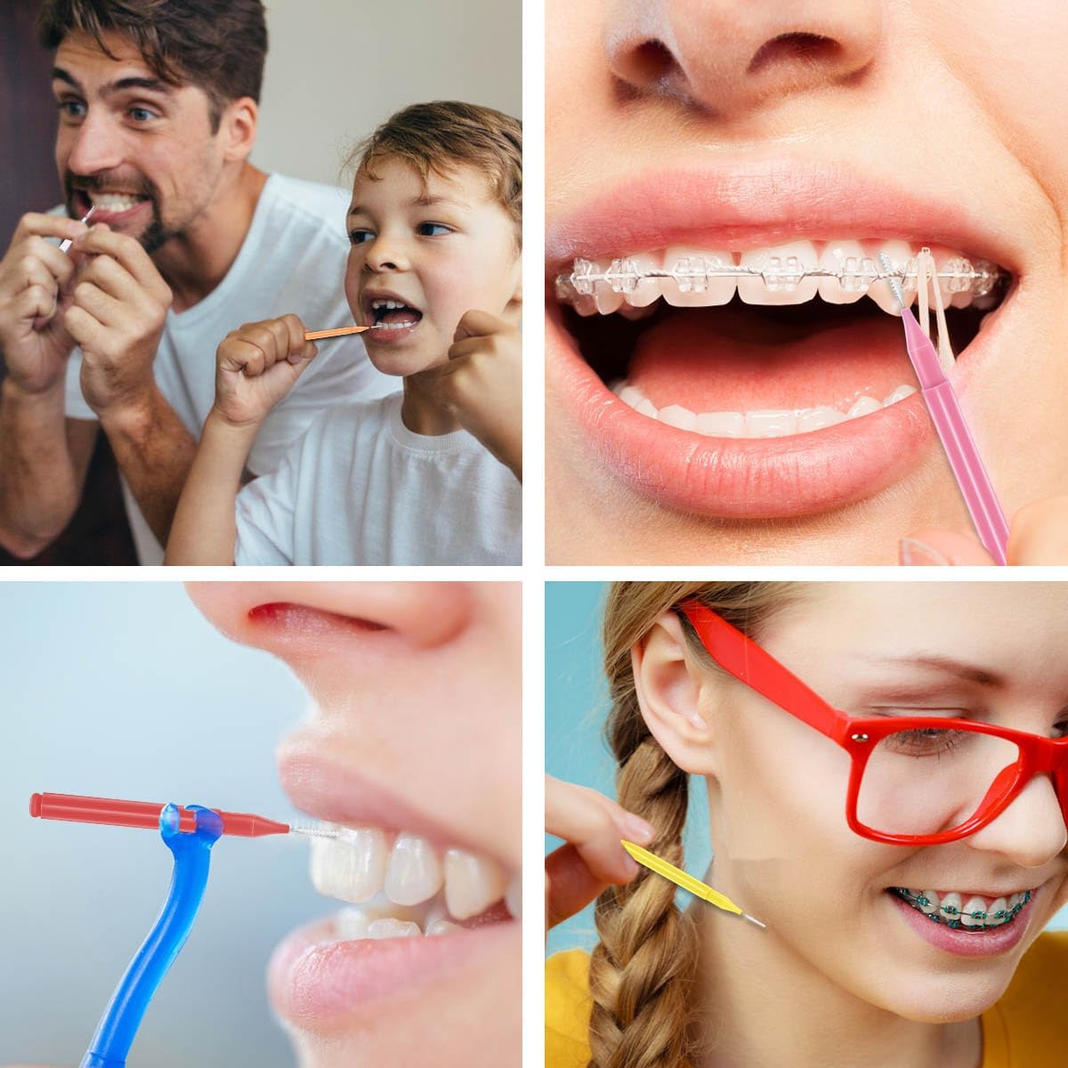 75 Pieces Braces Brush for Tooth Dental Flossing Toothpick Interdental Cleaning Oral Tool Hygiene Bendable Flosser Head Cleaner 5 Colors Floss - Image 7