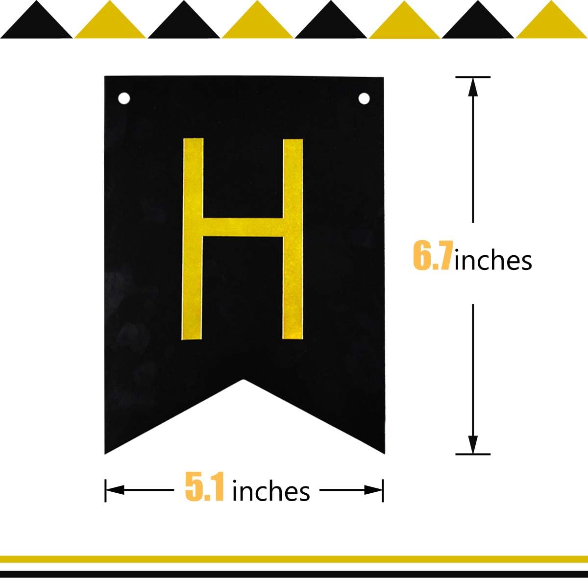 Black & White Gold Tissue Paper Tassels Garland Happy Birthday Banner - Funny 30th, 40th, 50th Party Decorations - Image 6