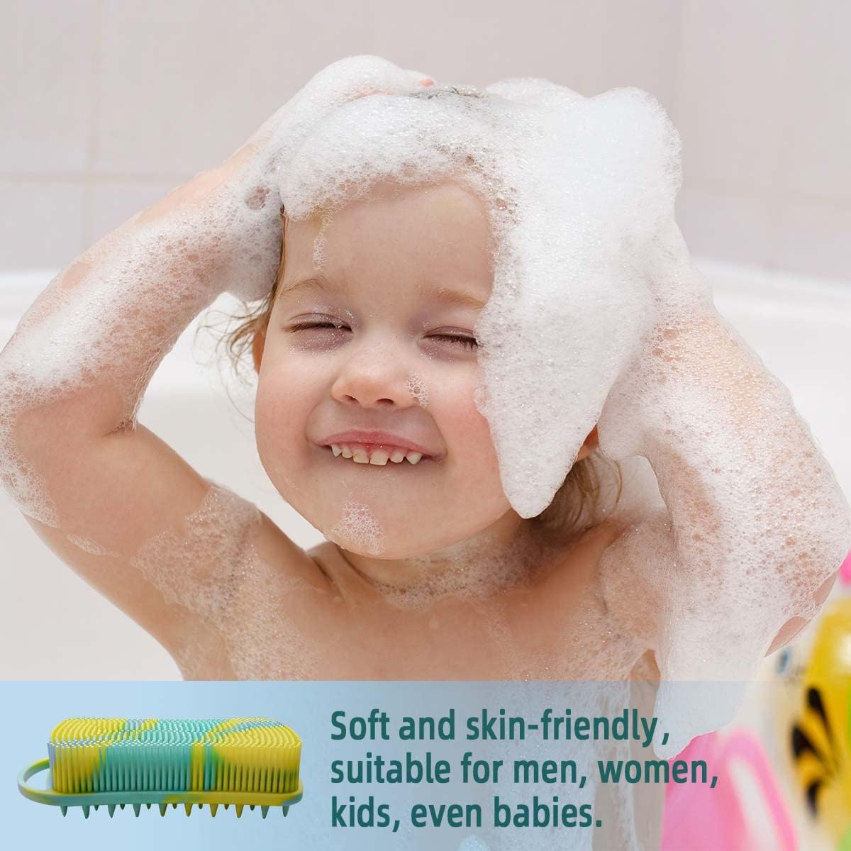 Silicone Body Scrubber Soft Brush for Use in Shower Gentle Exfoliating Loofah Scalp Massager 2 1 Bath and Shampoo Women Men Lathers Well Easy to Clean (Camouflage Green) - Image 7