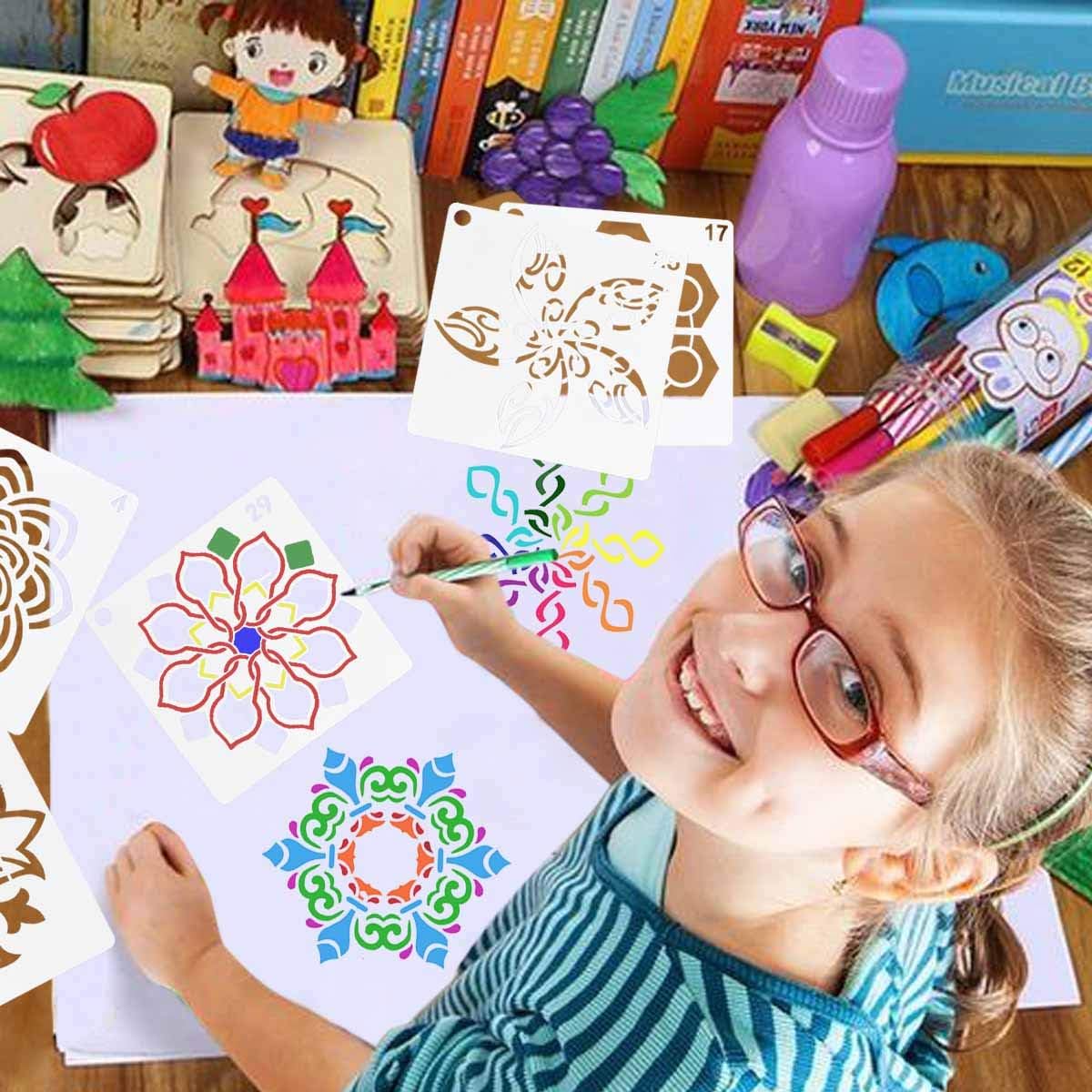 36 Pack Mandala Stencils (3.6x3.6 Inch) Dotting Painting Template Stencil Set for Perfect DIY Art Projects Wood Wall Floor Fabric Furniture Tile Christmas Gift (Reusable) - Image 5
