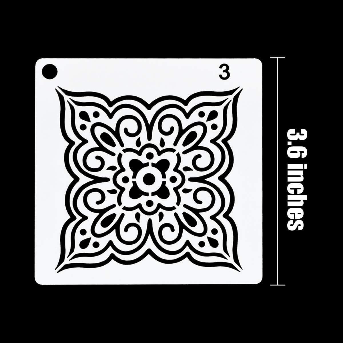 36 Pack Mandala Stencils (3.6x3.6 Inch) Dotting Painting Template Stencil Set for Perfect DIY Art Projects Wood Wall Floor Fabric Furniture Tile Christmas Gift (Reusable) - Image 6