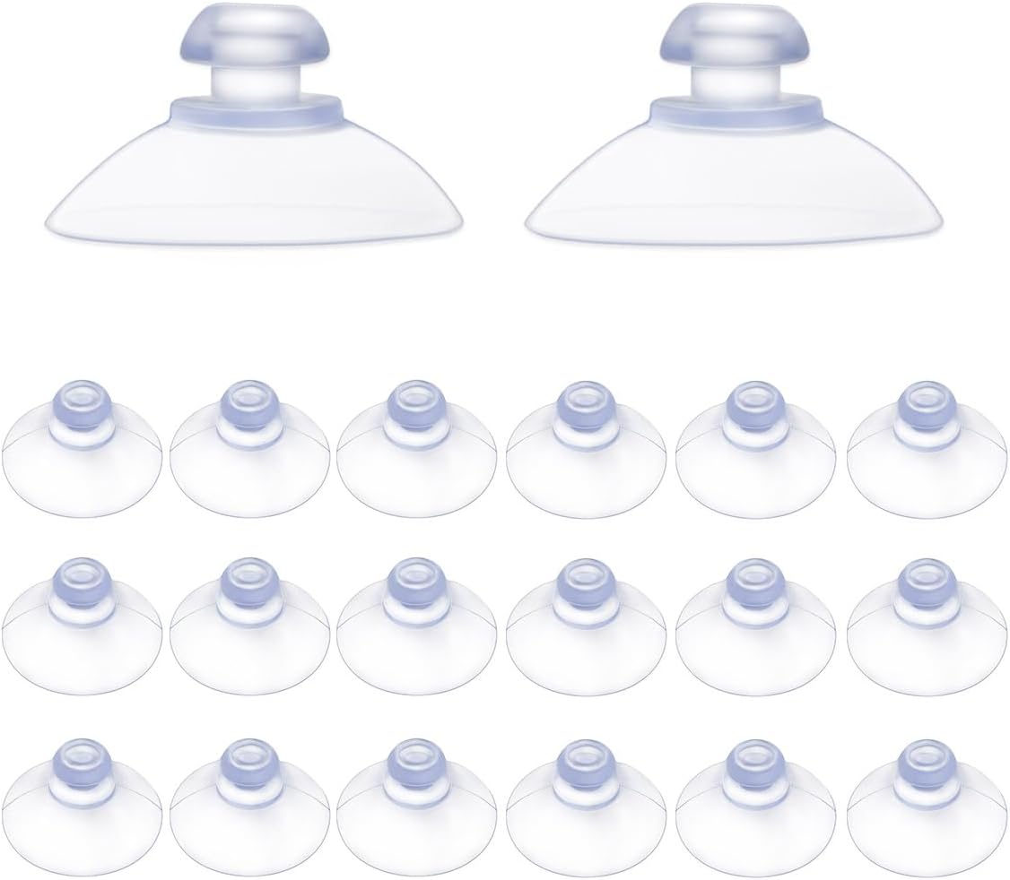 20 Pack Suction Cups for Glass Plastic Sucker Pads Clear Pvc Cup with Hooks Table Transparent Anti-Collision Pad Home Decoration Desk Window (30 mm) - Image 1