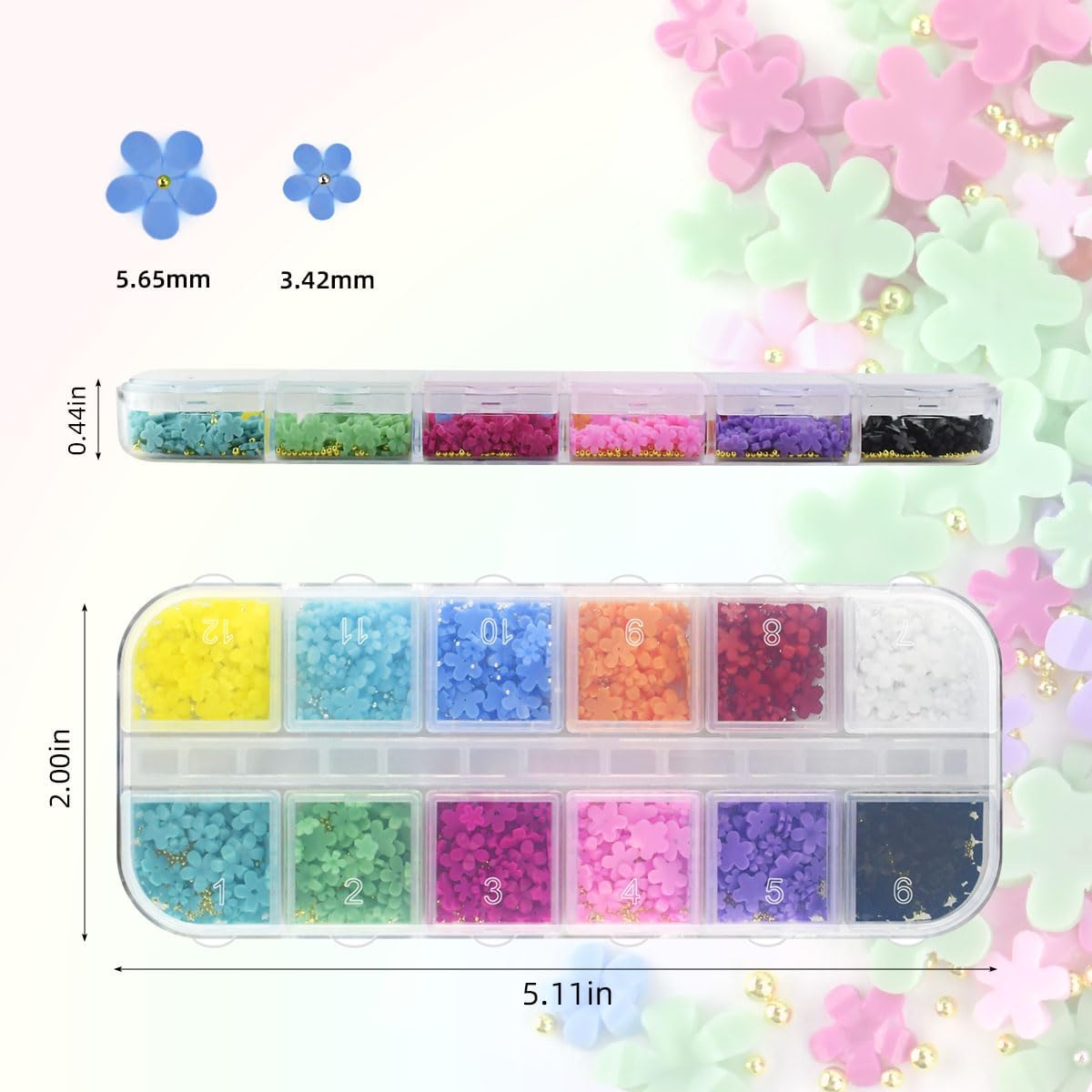 800 Pcs Nail Charms Art Butterfly 3D Nails Decoration Crafts DIY Diamonds Rhinestones Acrylic Jewelry Accessories Gold Silver Pearls Supplies Resin Flatbacks Flower Gems - Image 2