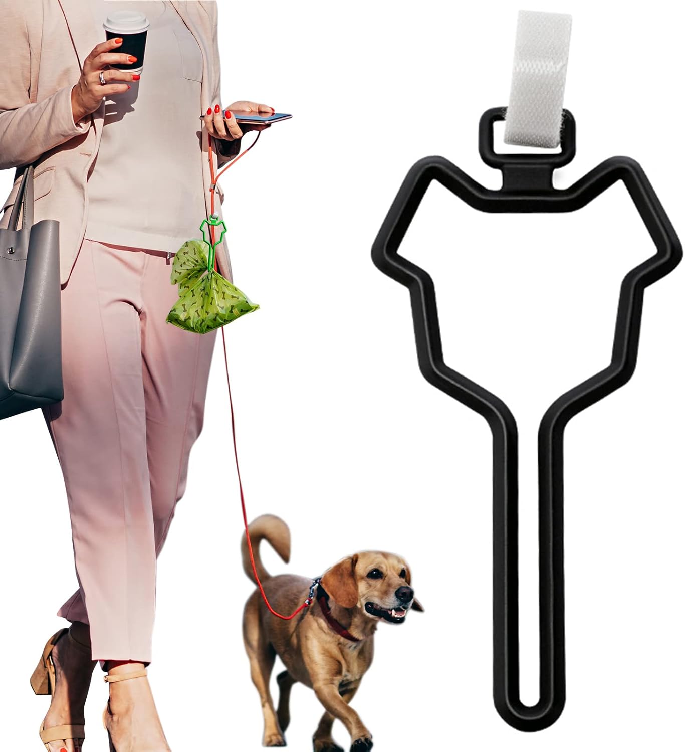 ® 2Pcs Dog Poop Bag Holder, Premium Waste Bag Holder Carrier for Leash, Dog Poop Bag Dispenser for Walking Running Bicycle Accessory (Black) - Image 1