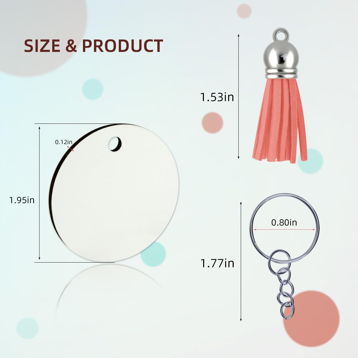 40 PCS Leather Tassels Keychain Bulk with Tassel Key Chain Rings Jump Blanks Mini Charms for Jewelry Making Crafts Supplies Blank Handmade DIY Earring Bracelets Cap (Multiple Colors) - Image 2