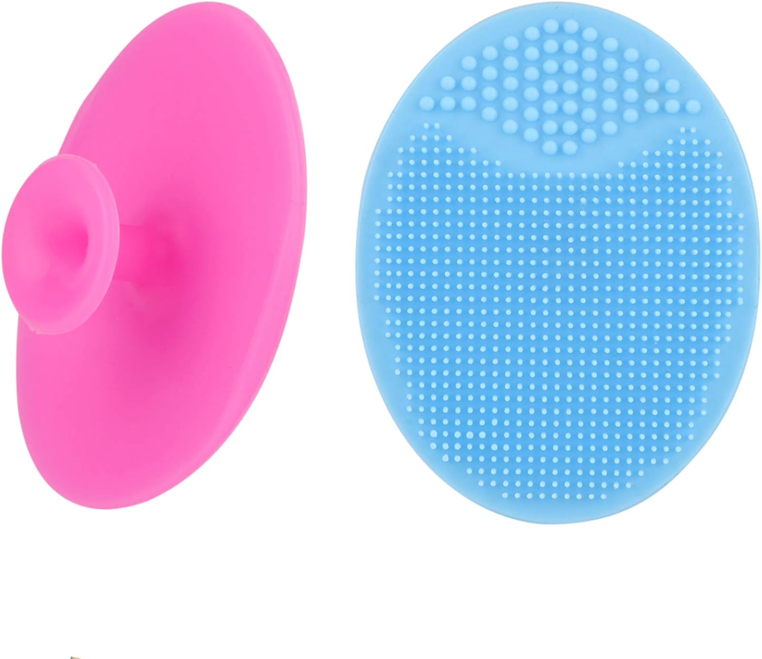 Face Scrubber,2 Pack Soft Silicone Scrubbies Facial Cleansing Pad Exfoliator Scrub Brush Scrubby for Massage Pore Blackhead Removing Exfoliating,Cool Gift Girl Rose Pink+blue; 2 - Image 1