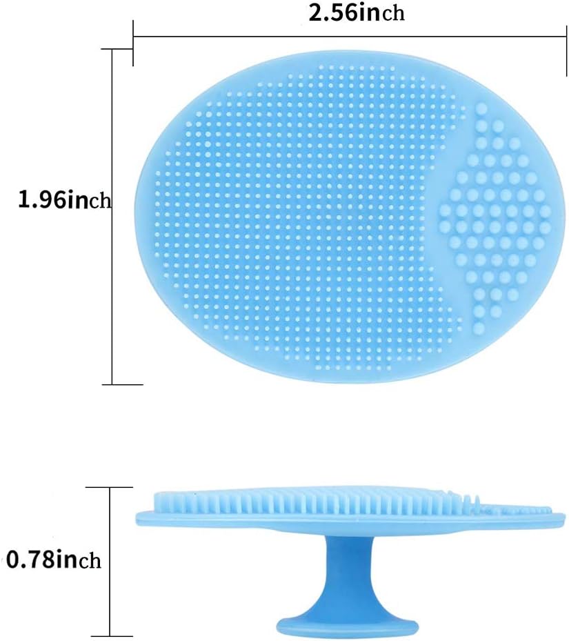 Face Scrubber,2 Pack Soft Silicone Scrubbies Facial Cleansing Pad Exfoliator Scrub Brush Scrubby for Massage Pore Blackhead Removing Exfoliating,Cool Gift Girl Rose Pink+blue; 2 - Image 2