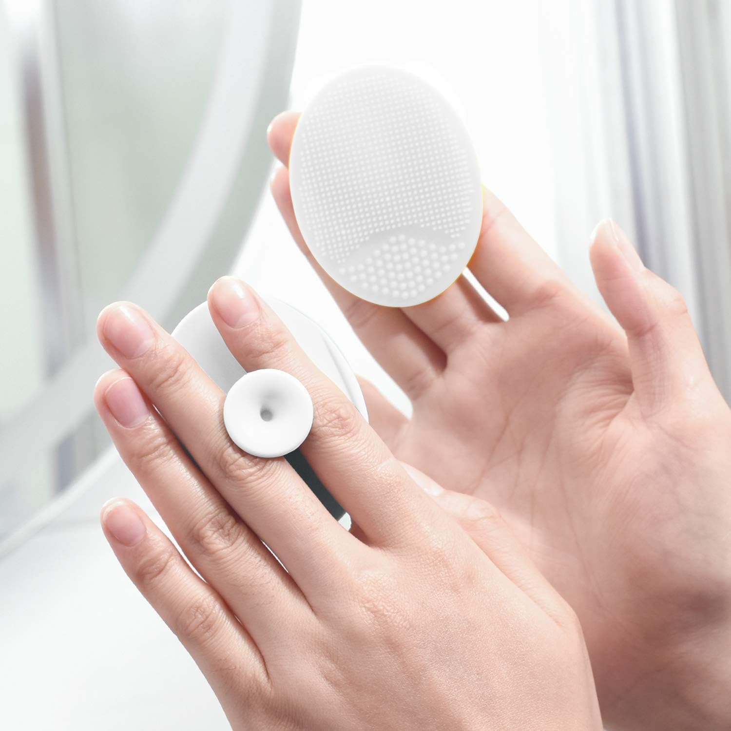 Silicone Face Scrubbers Exfoliator Brush-Facial Cleansing Brush Blackhead Scrubber Exfoliating Pads Precision Pore Pad Acne Removing Brush-2 Pack, White - Image 6