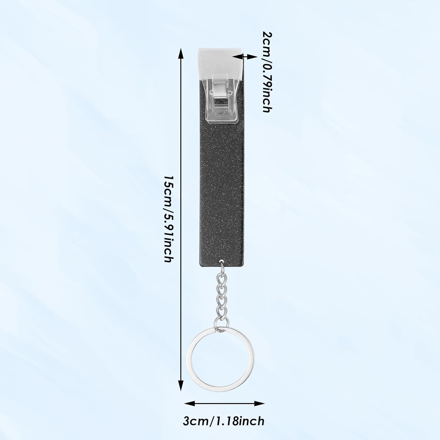 2 PCS Credit Card Grabber for Long Nails, Cute Credit Card Puller Long Nail Clip Keychain, Portable Acrylic Atm Card Holder Keychain Debit Bank Card Grabber for Women Men (Silver, Black) - Image 1
