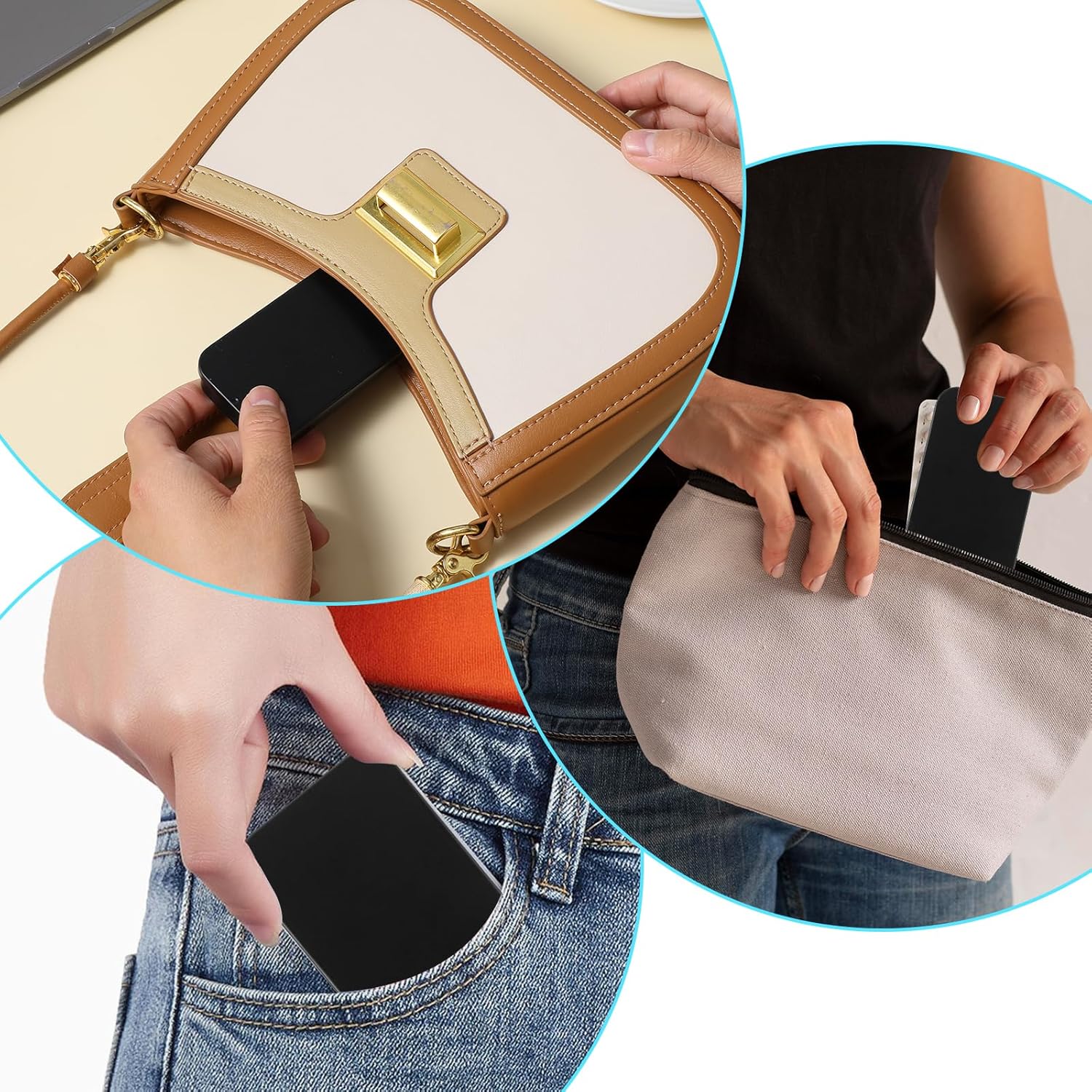 2 PCS Mini Travel Dental Floss Case, Portable Purse Floss Pick Holder, Small Toothpick Dispenser, Convenient Refillable Glide Storage Adult Floss in Box for Travel Dates Dinners Hotels (Black) - Image 4