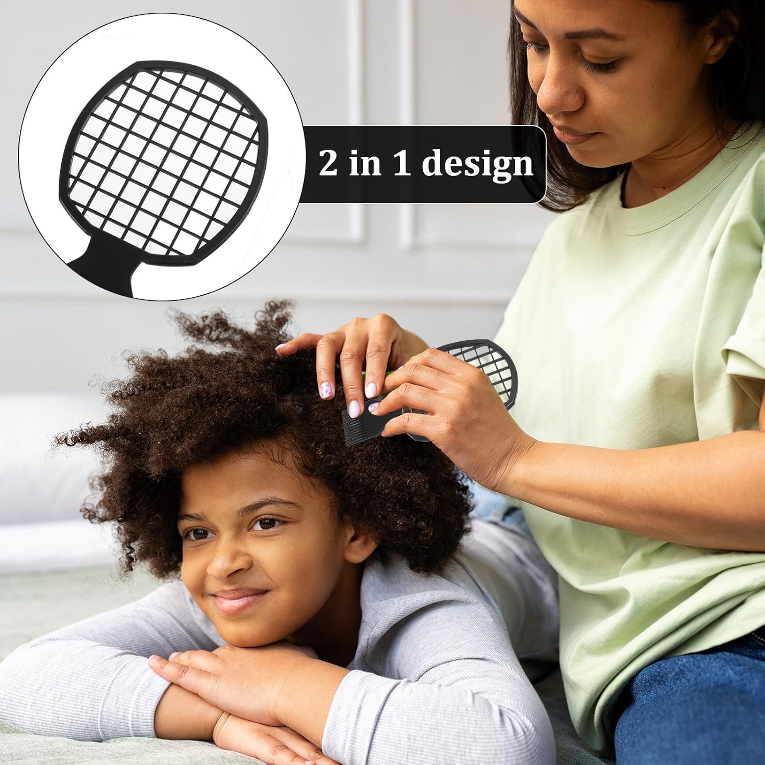 Xindojuz 2 PCS Twist Comb, Sponge Brush for Hair, 2 In 1 Afro Hair Pick Comb Set for Black Men and Women Curls, Dual-sided Design, ABS Material Hairpicks for Men (Black) - Image 3