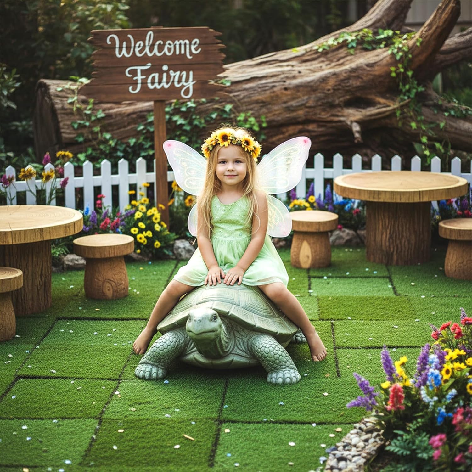 Xindojuz 4 Packs Fake Grass Decor, Artificial Grass for Crafts, Fairy Garden Turf, Diorama Supplies Miniature Lawn Mat, Dollhouse Ornament DIY Decoration Accessories (6