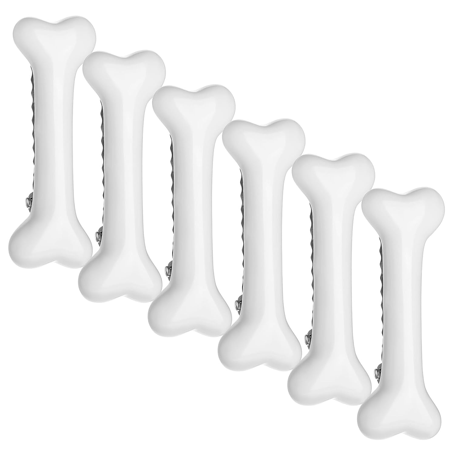 6 PCS Bone Clips, Cute Dog Bone Hair Clip Halloween White Hairpins Side Hairs Accessories for Women Girls Christmas Cosplay Costume Party Daily Wear, Holiday Celebrations - Image 1