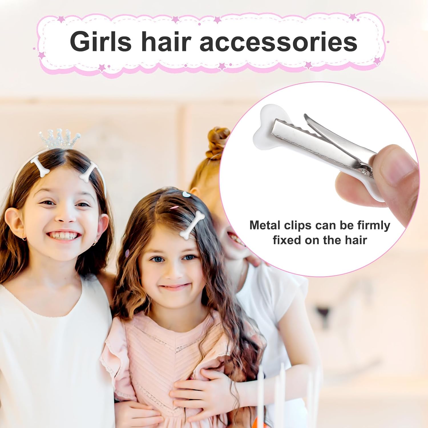 6 PCS Bone Clips, Cute Dog Bone Hair Clip Halloween White Hairpins Side Hairs Accessories for Women Girls Christmas Cosplay Costume Party Daily Wear, Holiday Celebrations - Image 2