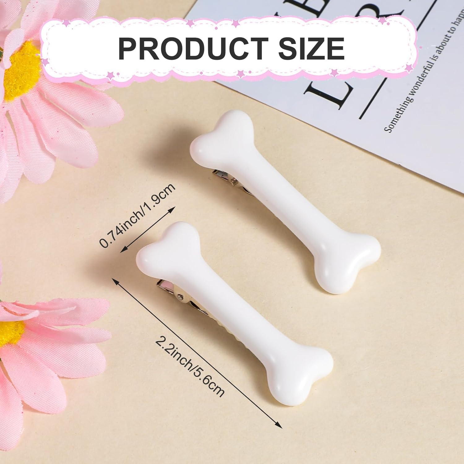 6 PCS Bone Clips, Cute Dog Bone Hair Clip Halloween White Hairpins Side Hairs Accessories for Women Girls Christmas Cosplay Costume Party Daily Wear, Holiday Celebrations - Image 3