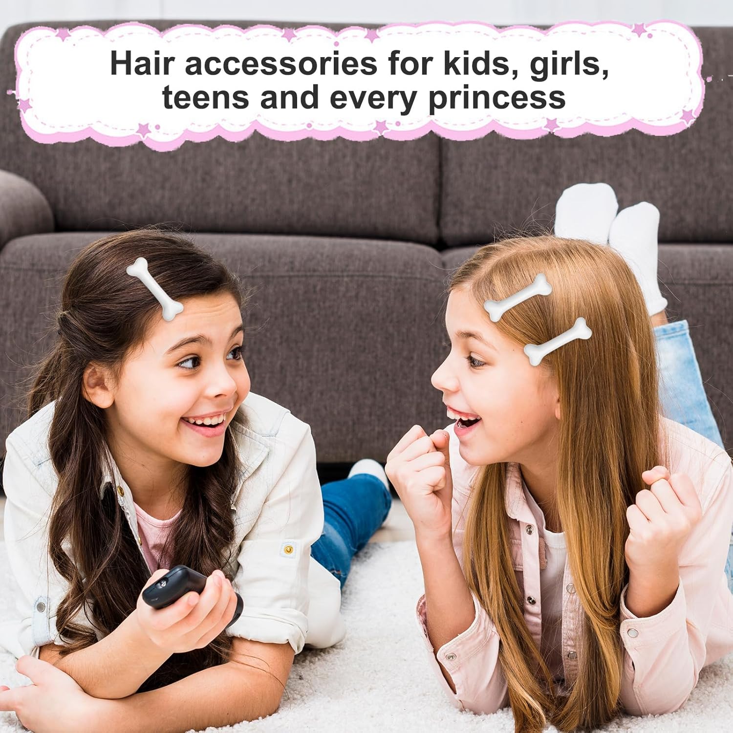 6 PCS Bone Clips, Cute Dog Bone Hair Clip Halloween White Hairpins Side Hairs Accessories for Women Girls Christmas Cosplay Costume Party Daily Wear, Holiday Celebrations - Image 4