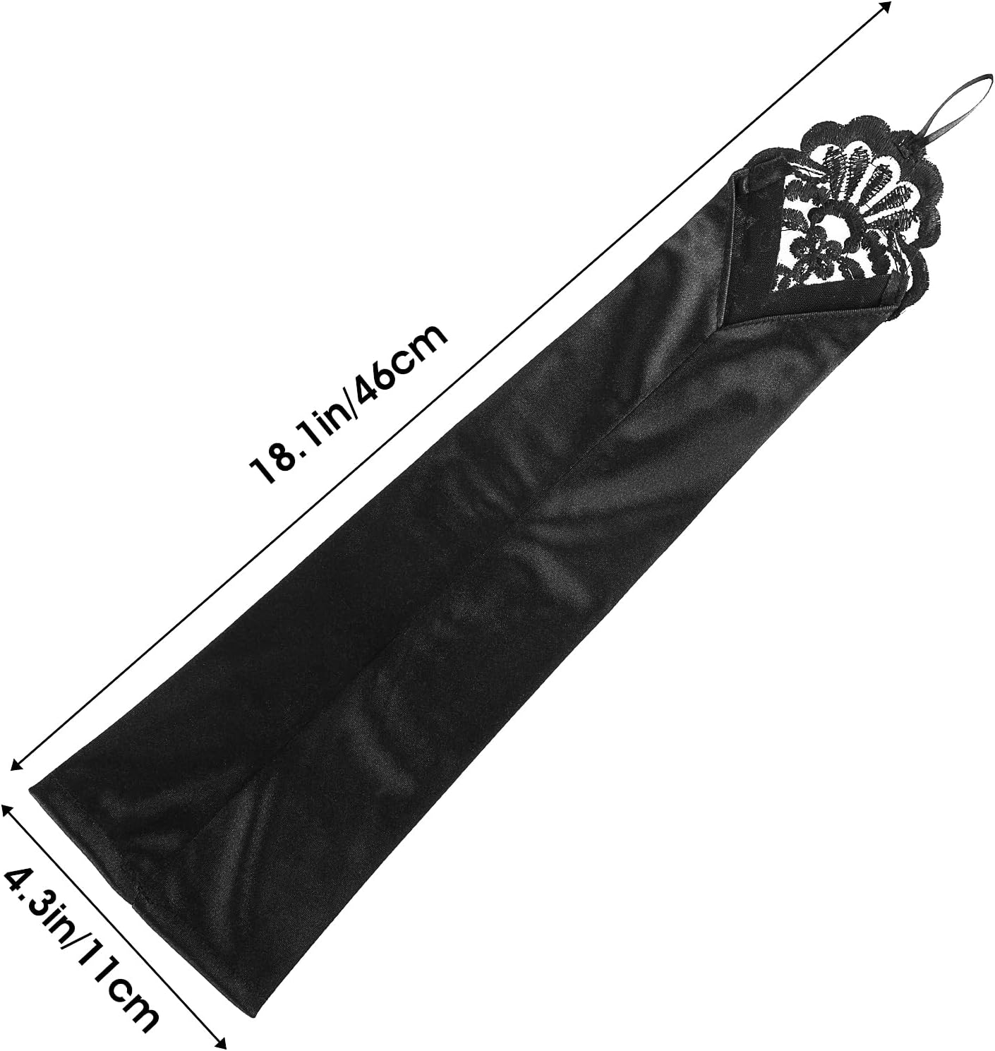 Satin Opera Gloves - Elbow Length, Black, Stretchy Fingerless, Perfect for 1920s Party & Wedding - Image 1