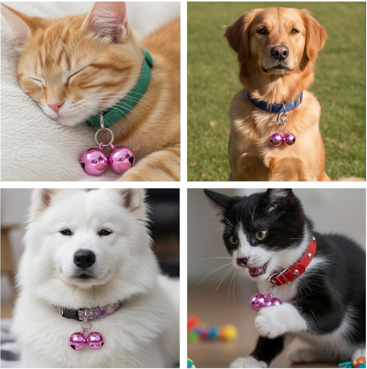 2 PCS Pet Bells for Collar Small Bell for Dog Cat Collar Bells Only Loud Training Pendant Accessories Stainless Steel Collars Charm with Heavy Duty Snap Clips for Dogs Kitty Puppy Pet (Purple) - Image 5