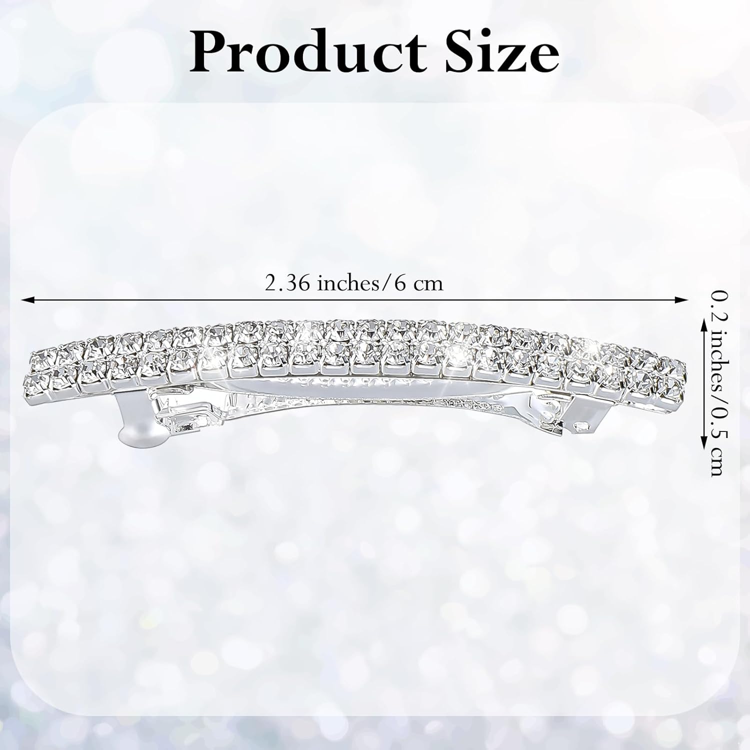 4 PCS Small Sparkly Rhinestone Hair Clips, Silver Crystal Ponytail Holder Side Clips Bling Metal Spring Hair Barrettes for Women Girls Bridal Wedding Engagement Prom Valentines - Image 1