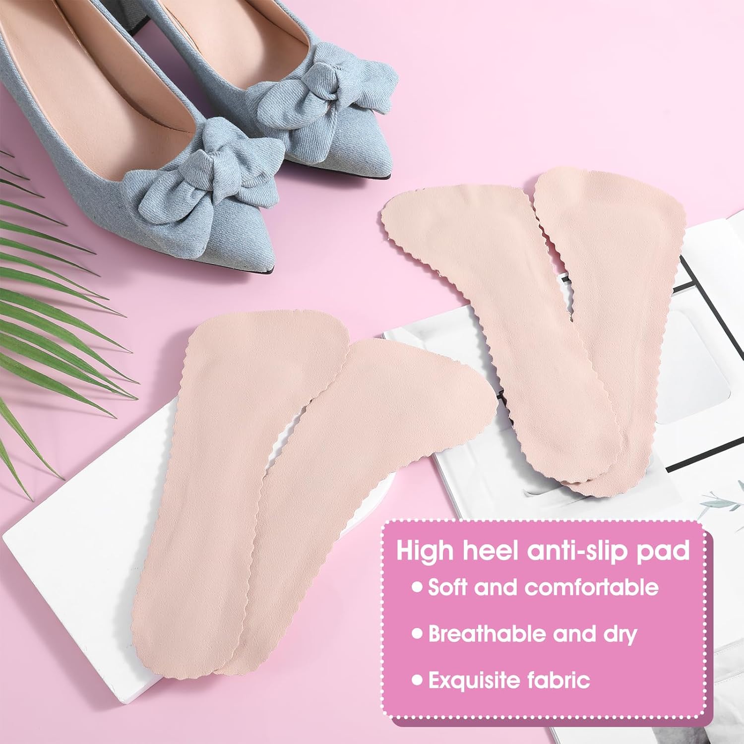2 Pairs High Heel Comfort Pads, Invisible Self-Adhesive Cushion Insoles Arch Support Weight Shifting Shoe Inserts for Women Comfort Insoles Shoe Pads for Sandals Flats Pump Dress Shoes Boots (Beige) - Image 2