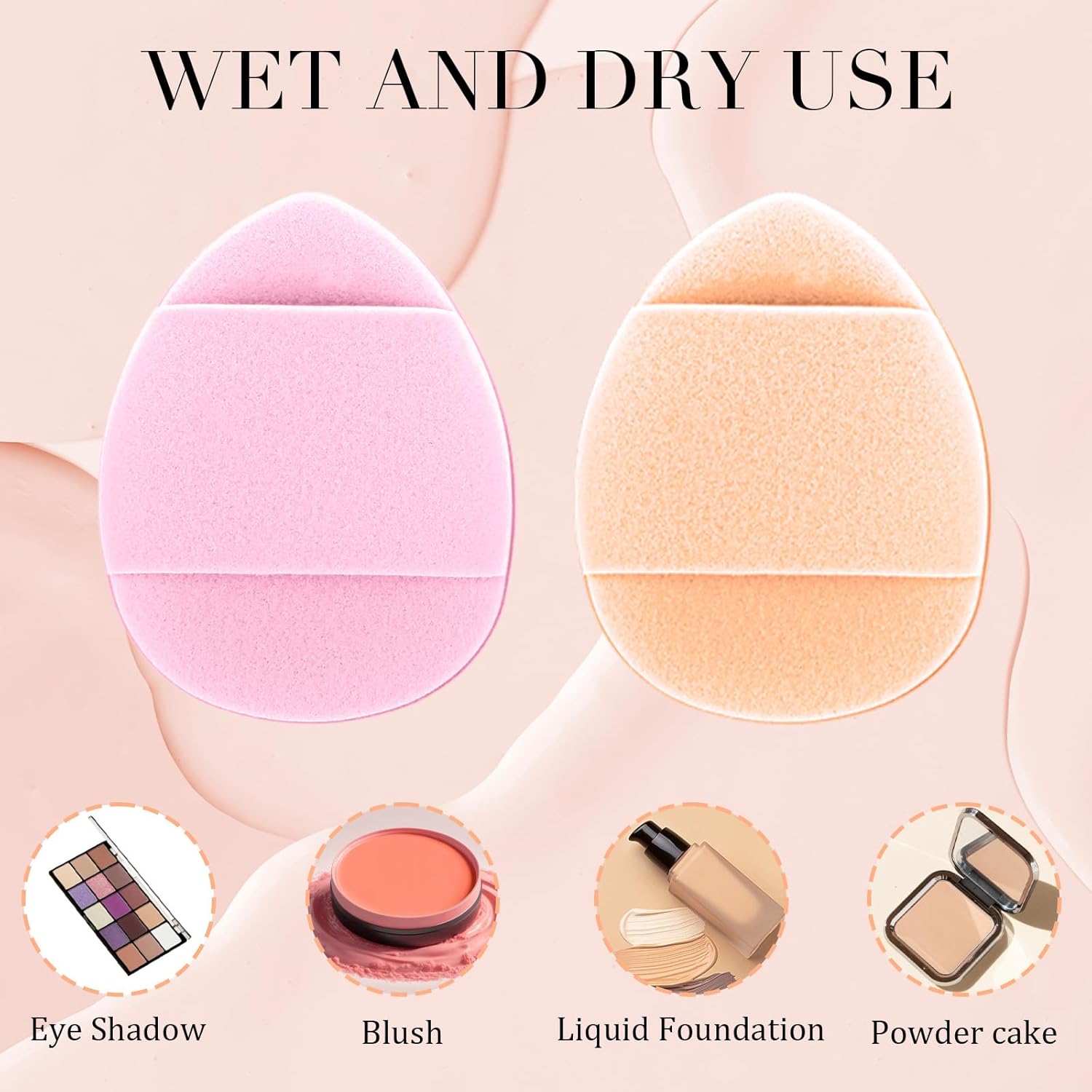 50 Pcs Mini Makeup Sponge Set Mini Finger Puff Puff Reusable Soft Microfiber Small Foundation Cosmetic Finger Soft Puffs Setting for Women for Under Eye Concealer Repair Cream - Image 2