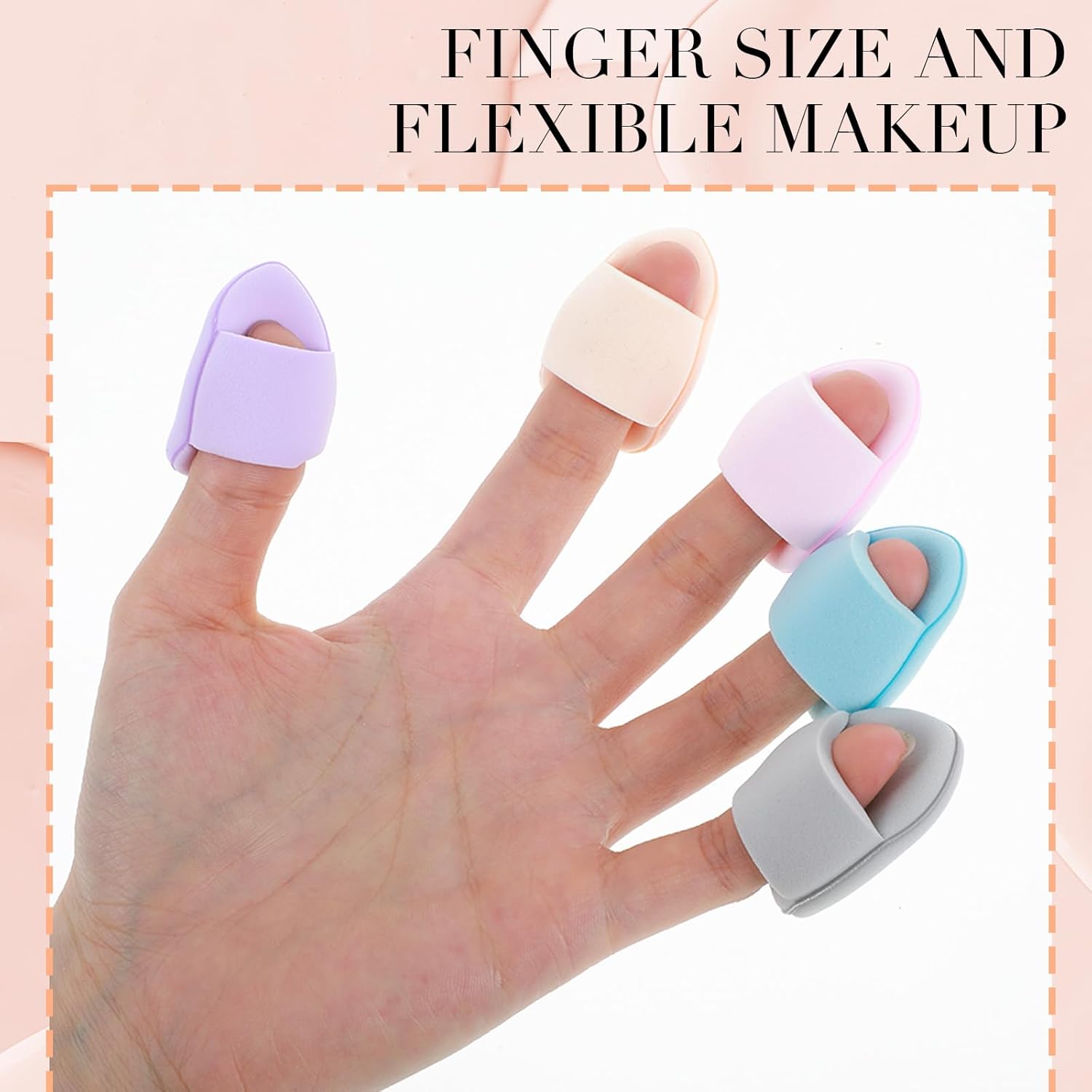 50 Pcs Mini Makeup Sponge Set Mini Finger Puff Puff Reusable Soft Microfiber Small Foundation Cosmetic Finger Soft Puffs Setting for Women for Under Eye Concealer Repair Cream - Image 3