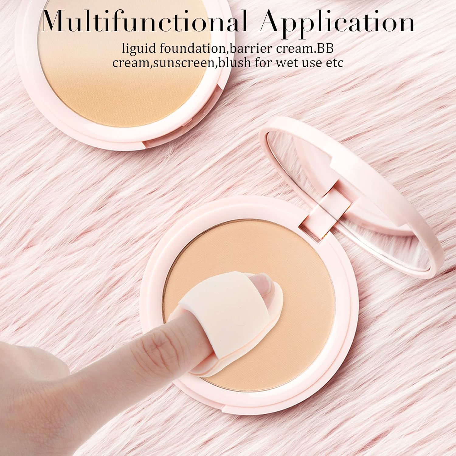 50 Pcs Mini Makeup Sponge Set Mini Finger Puff Puff Reusable Soft Microfiber Small Foundation Cosmetic Finger Soft Puffs Setting for Women for Under Eye Concealer Repair Cream - Image 4
