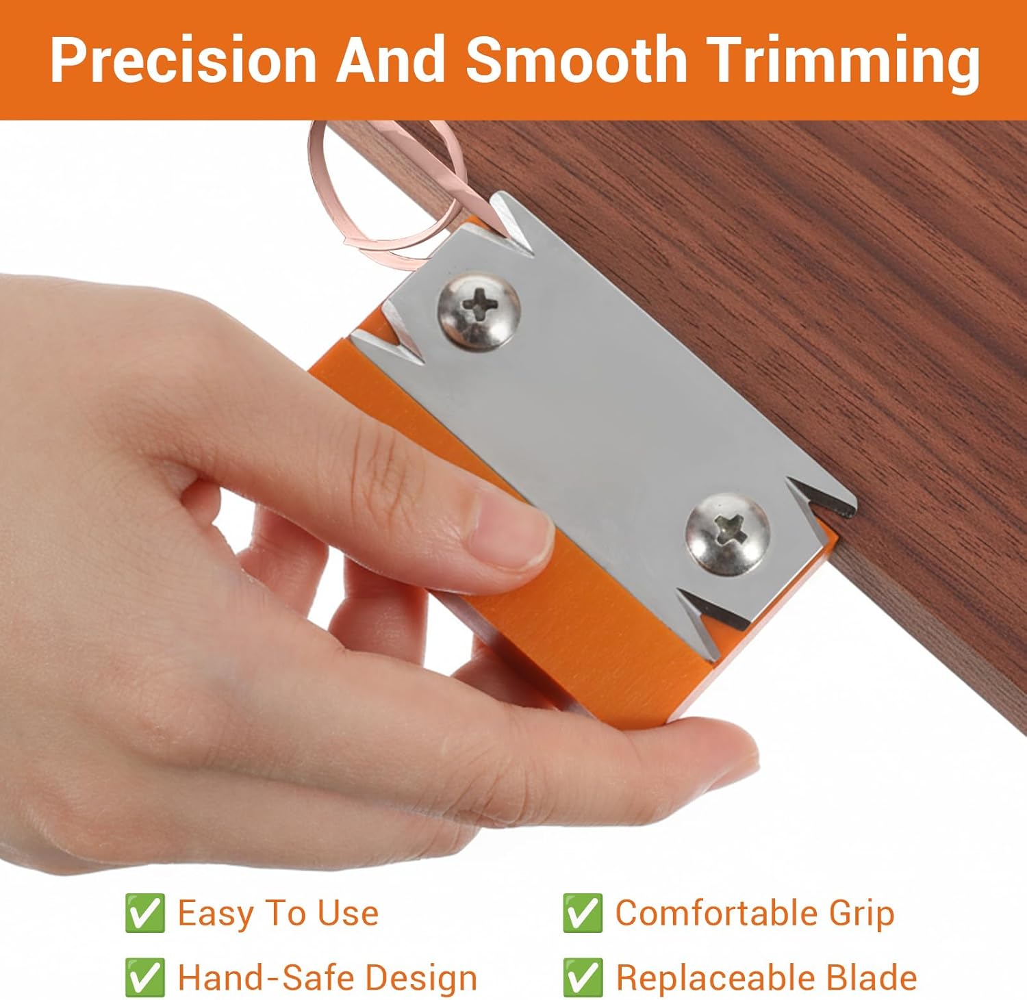 Xindojuz Edge Banding Trimmer & 1 PCS Replacement Blade, Mini Edge Banding Cutter Machine for Woodworking Tools, Hand Edges Corner Planer Bander for Deburring Chamfering and Trimming - Image 6