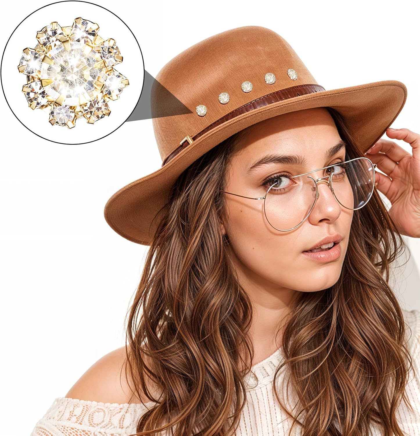 20 PCS Rhinestone Buttons, Crystal Flower Button Jewels for Crafts Flat Back Embellishments for Women Girls Jewelry Making DIY Craft Wedding Hair Bouquet Home Decoration Party Accessory (12 mm, Gold) - Image 2