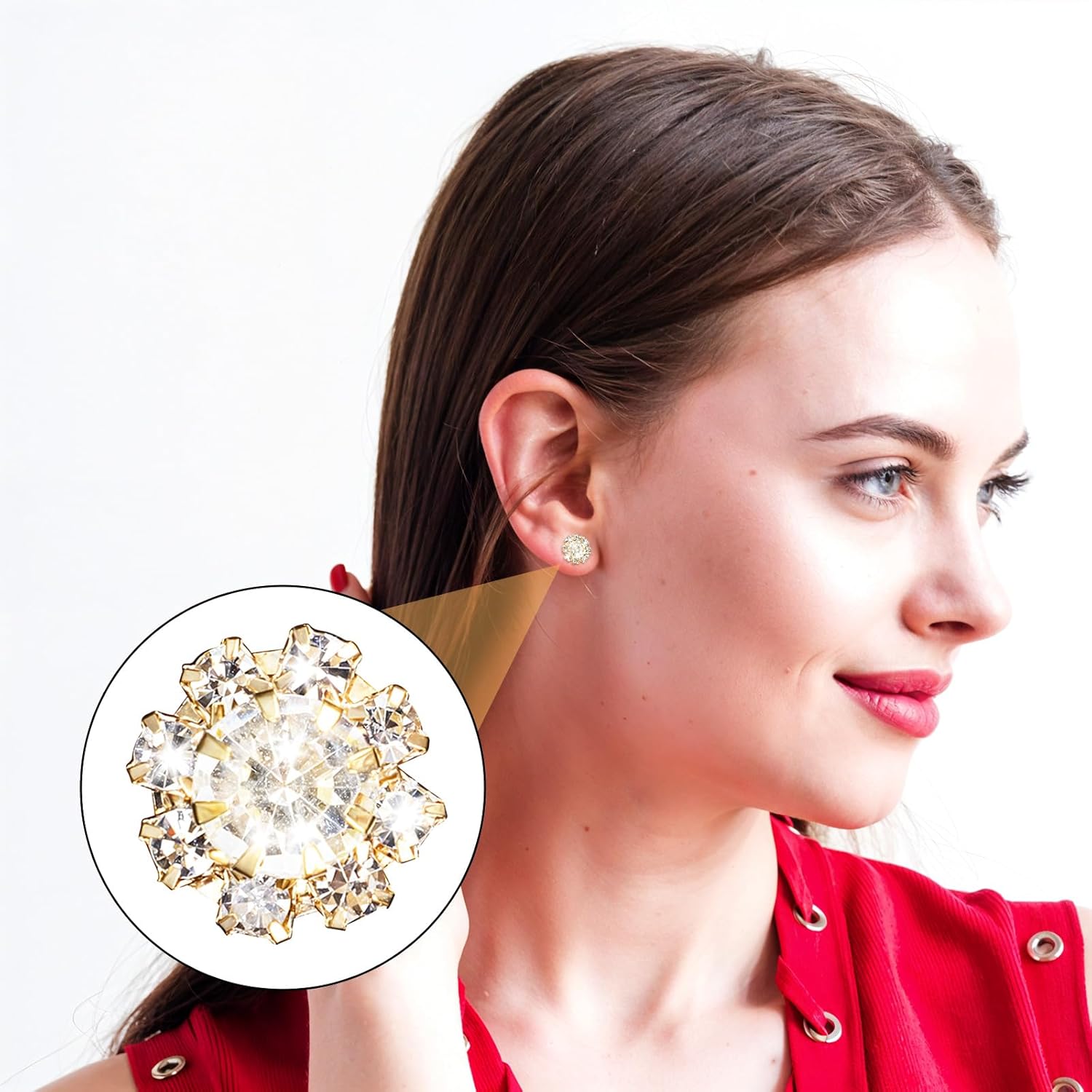 20 PCS Rhinestone Buttons, Crystal Flower Button Jewels for Crafts Flat Back Embellishments for Women Girls Jewelry Making DIY Craft Wedding Hair Bouquet Home Decoration Party Accessory (12 mm, Gold) - Image 5