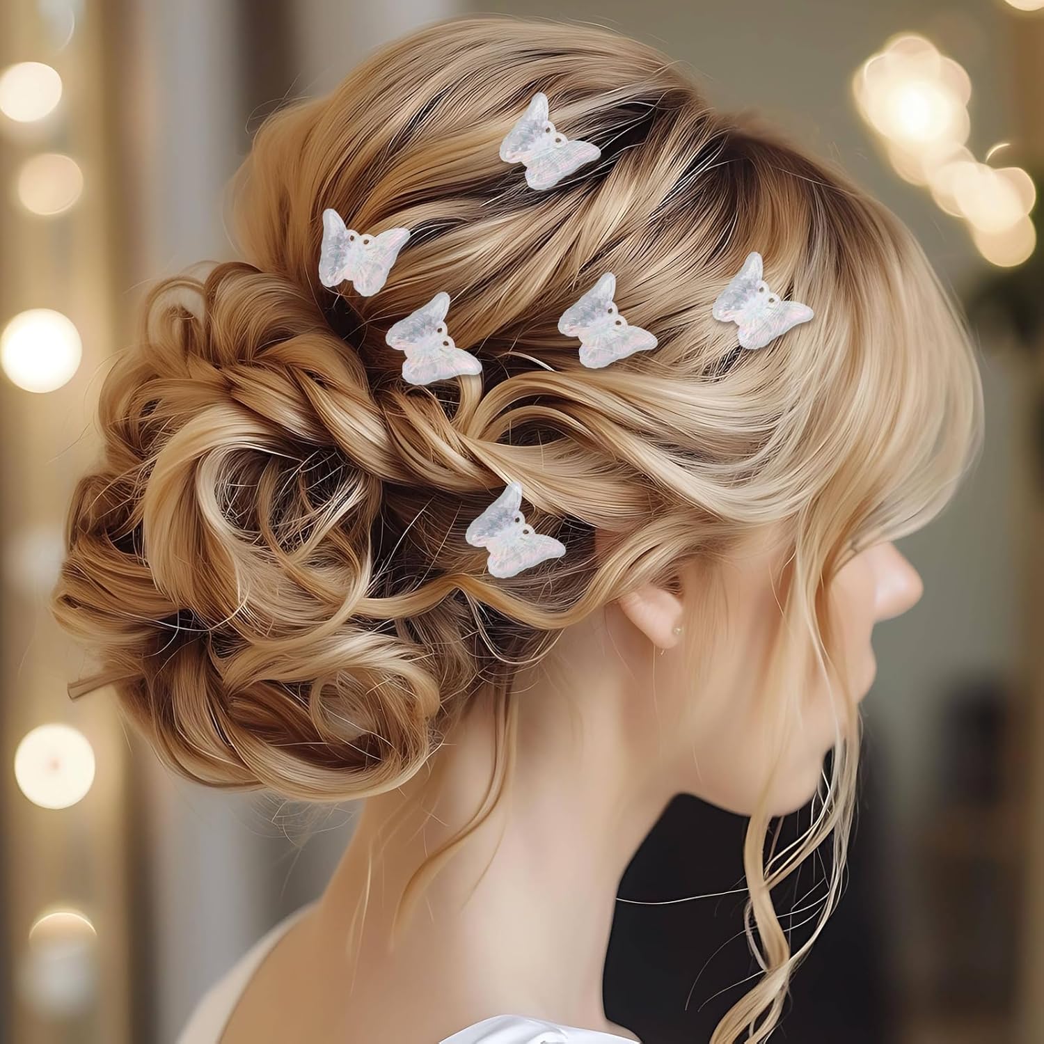 12 PCS Small White Butterfly Hair Clips for Girls, Mini Butterfly Hair Accessories Cute Side Bangs Tiny Butterfly Claw Clips Metal Braided Hair Clips for Women Girls Little Baby Kids (Clear) - Image 2