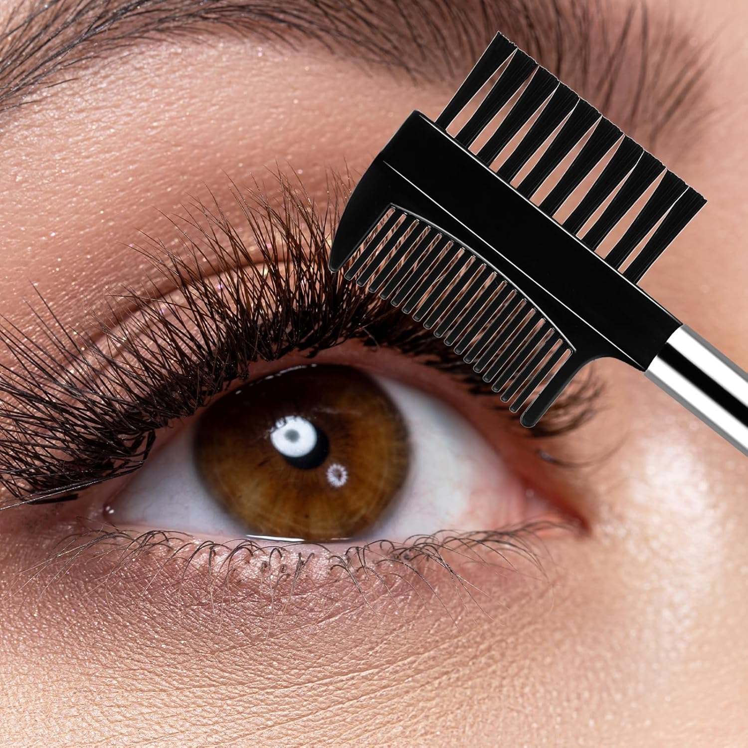 3 PCS Eyelash Shaper Eyelash Comb Separator Double Head Eyebrow Brush Black 3 Head Eyebrow Makeup Tool Different Spoolie Brushes to Separating Lashes Eliminating Mascara Clumps Grooming Brows - Image 6