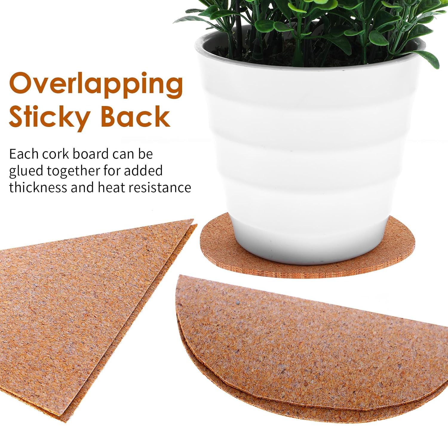 Xindojuz 16 PCS Cork Backing for Coasters, Self-Adhesive Cork Sheet Bulk, Mini Wall Board Corks on Tiles Bottom for Thin Drink Coasters Cup Mats DIY Crafts Making Decorations (4x4 Inches) - Image 5