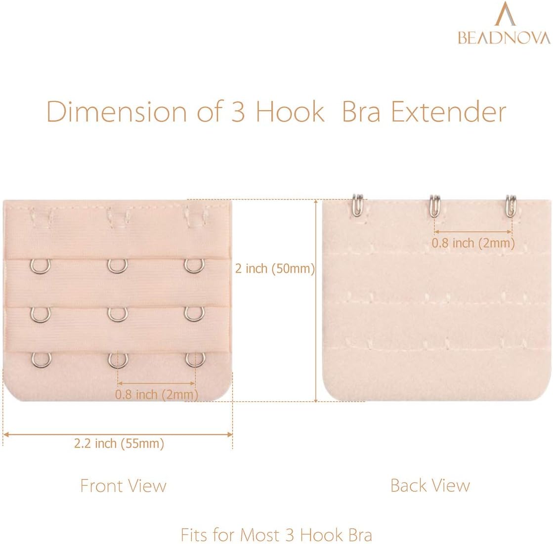 Bra Extender 3 Hook Bra Back Clips Bra Strap Extender Bra Clasp (4pcs) - Image 3