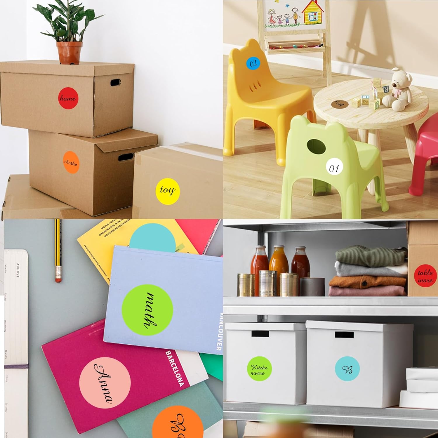 STARLIBOO Dot Stickers: 3in Removable Circle Stickers, Writable for Office, Garage/Yard Sale (200Pcs, 10 Colors) - Image 4